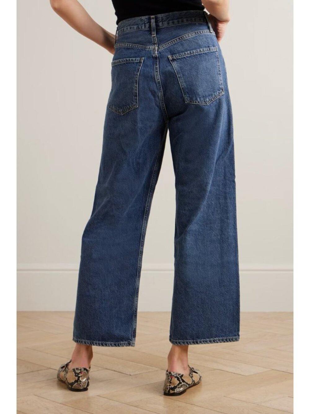 Agolde Ren Petite High Rise Wide Leg Size 30 P Wash Control Blue Denim Jeans - Picture 3 of 4
